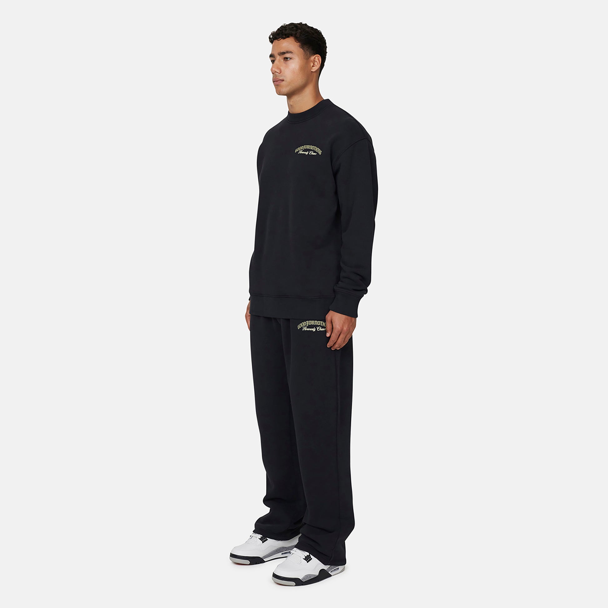 Good For Nothing  Black Graphic Back Print Crew Neck Sweatshirt - Black Image 4