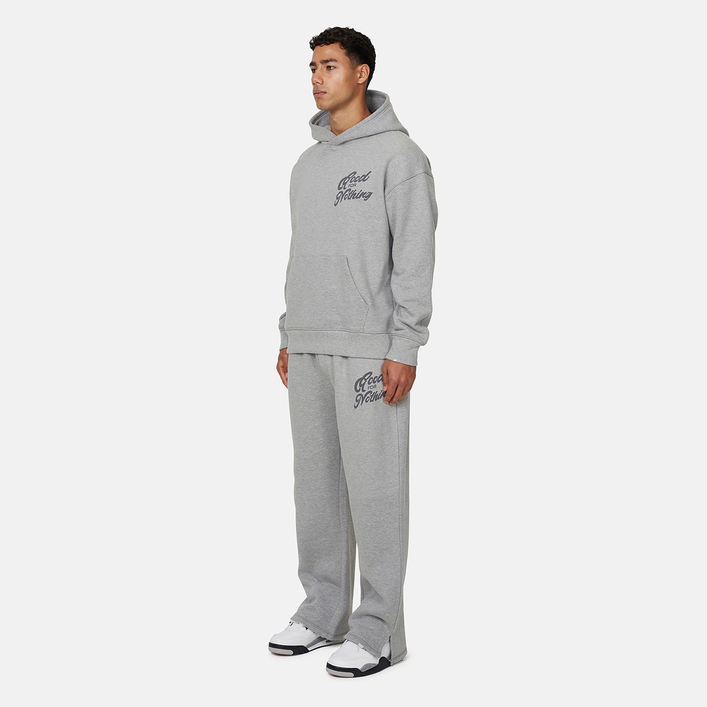 Good For Nothing  Grey Relaxed Hoodie - Grey Image 4