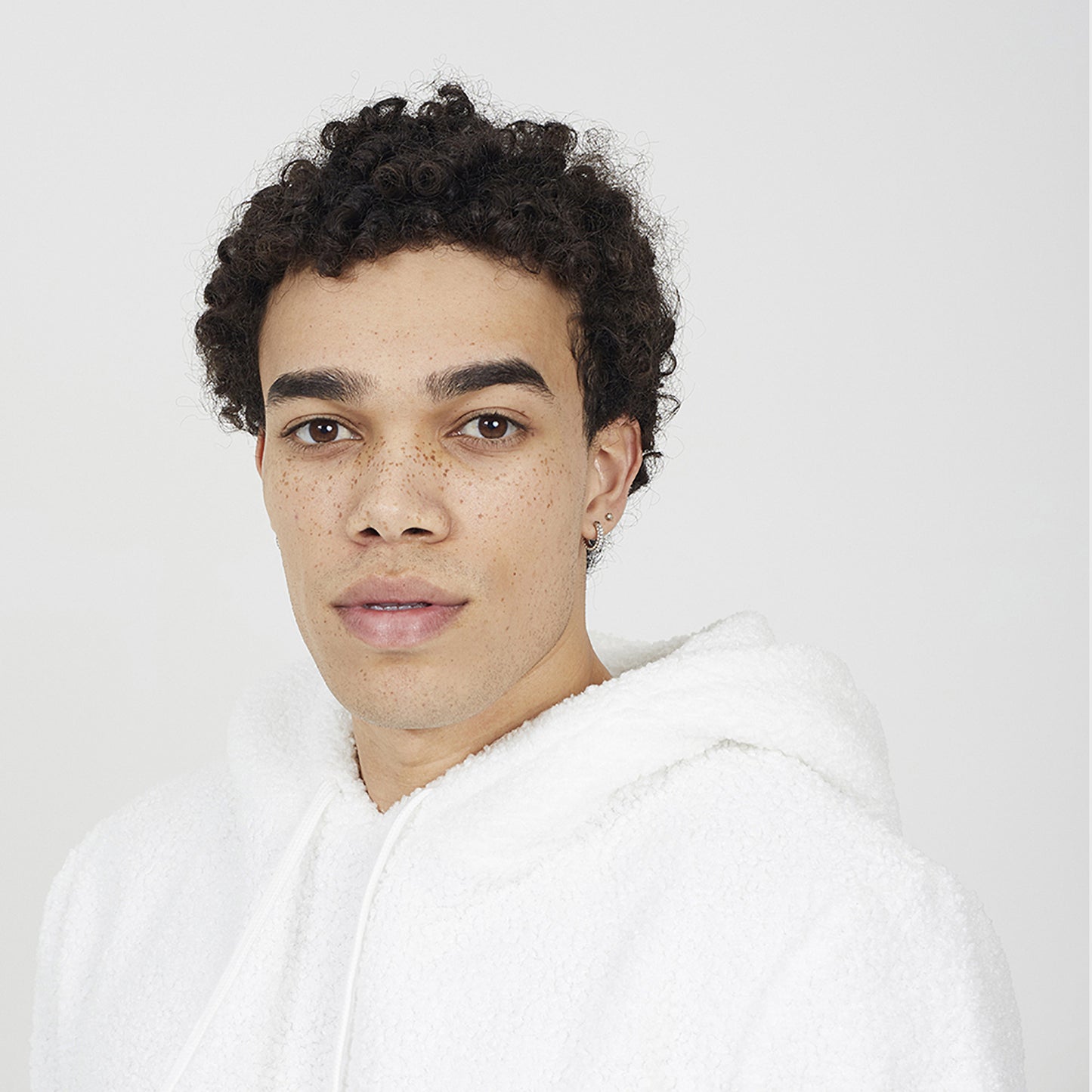 Brave Soul Cream Teddy Fleece Hoodie - Cream Image 4