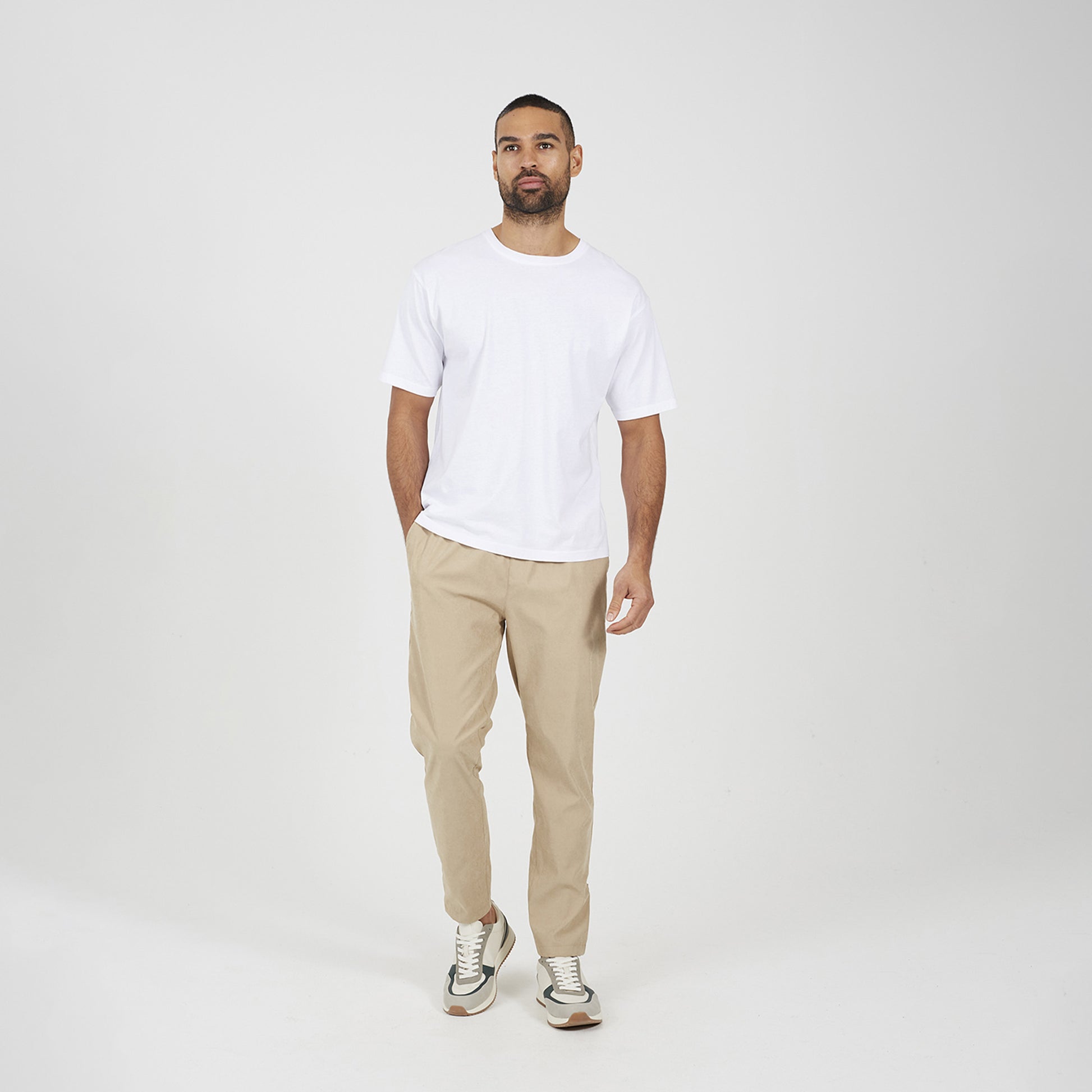 Brave Soul Stone Elasticated Waist Trousers - Stone Image 3