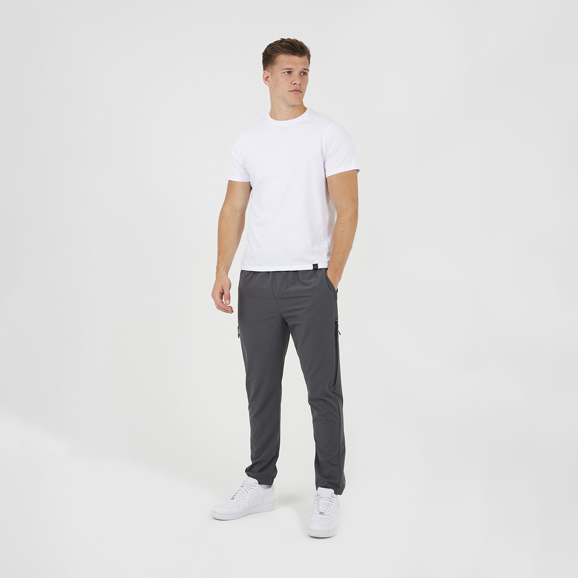 Brave Soul Dark Grey Straight Leg Elasticated Waist Trousers - Dark Grey Image 3