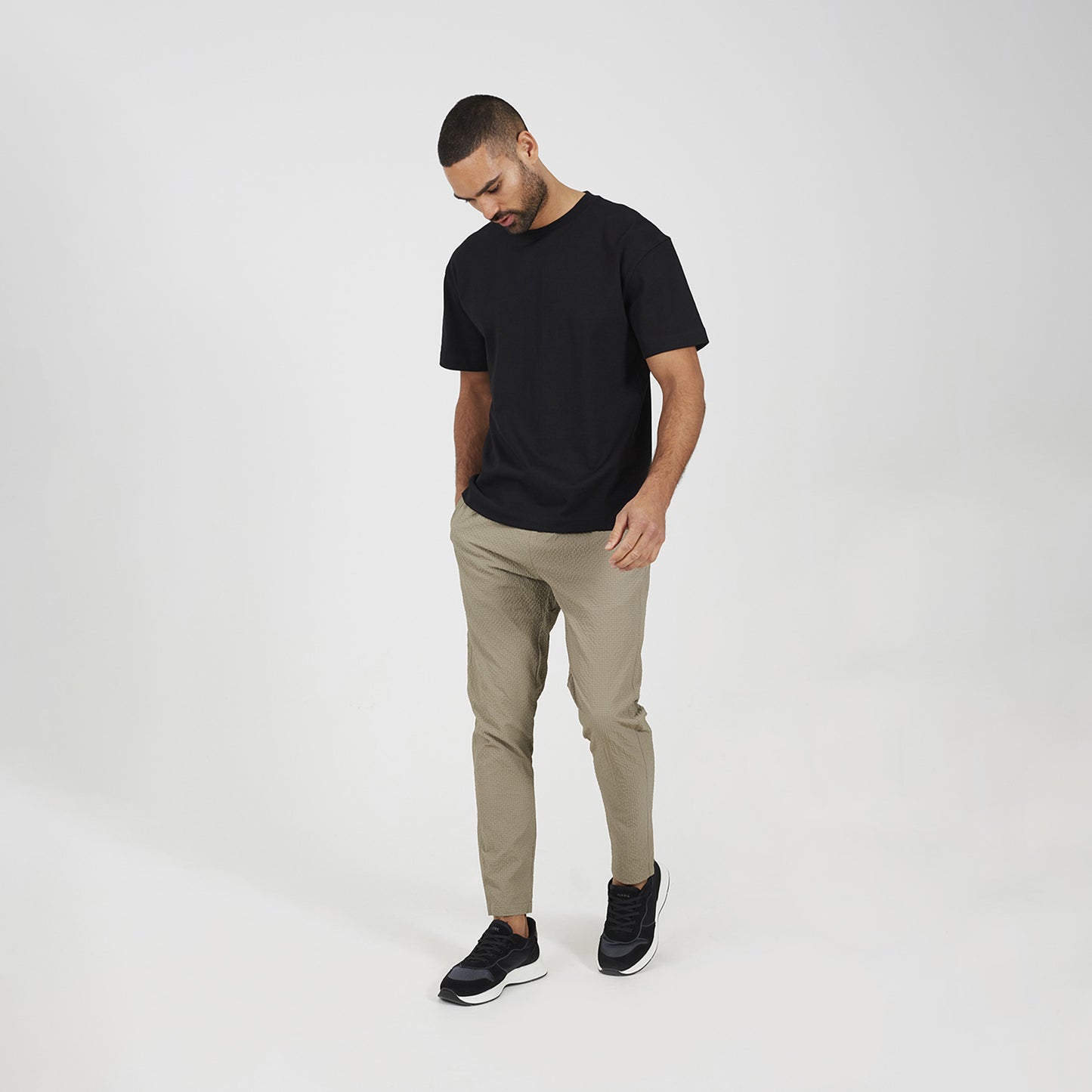 Brave Soul Taupe Slim Leg Seersucker Trousers - Taupe Image 3