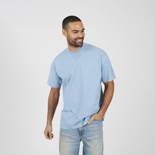 Brave Soul Blue Acid Wash Oversized T-shirt - Blue Image 1