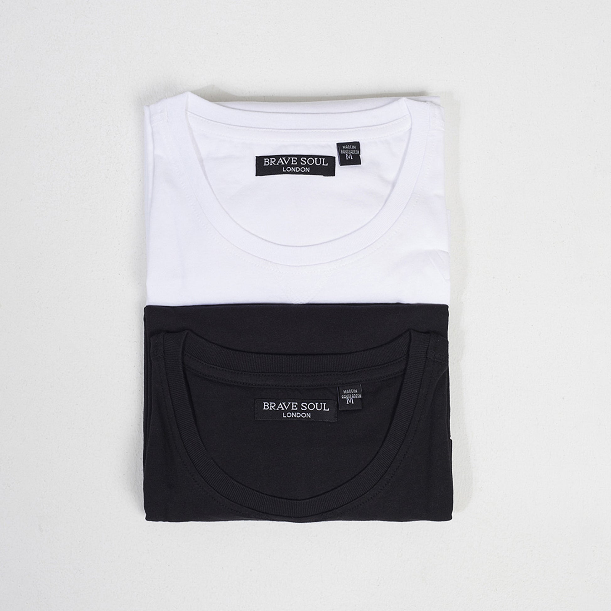 Brave Soul White 2 Pack Crew Neck T-Shirts - White Image 1