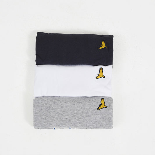Brave Soul Navy 3-Pack Crew Neck T-Shirts with Contrast Piping - Navy Image 1