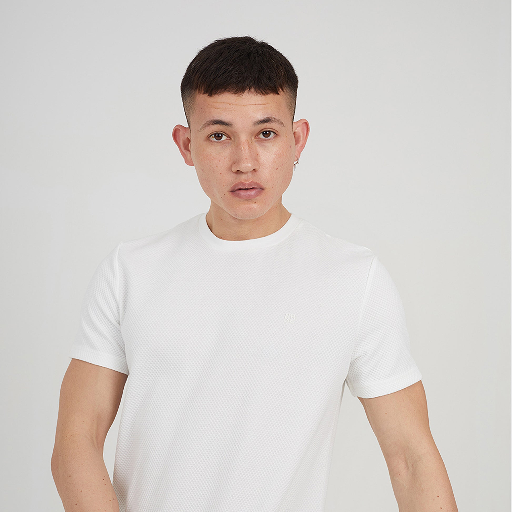 Brave Soul Cream Crew Neck T-Shirt - Cream Image 1