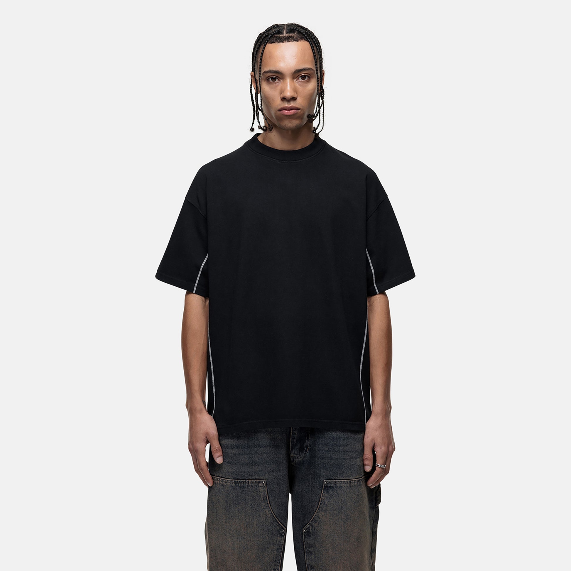 Good For Nothing Black Washed Oversized T-Shirt - Black Image 1