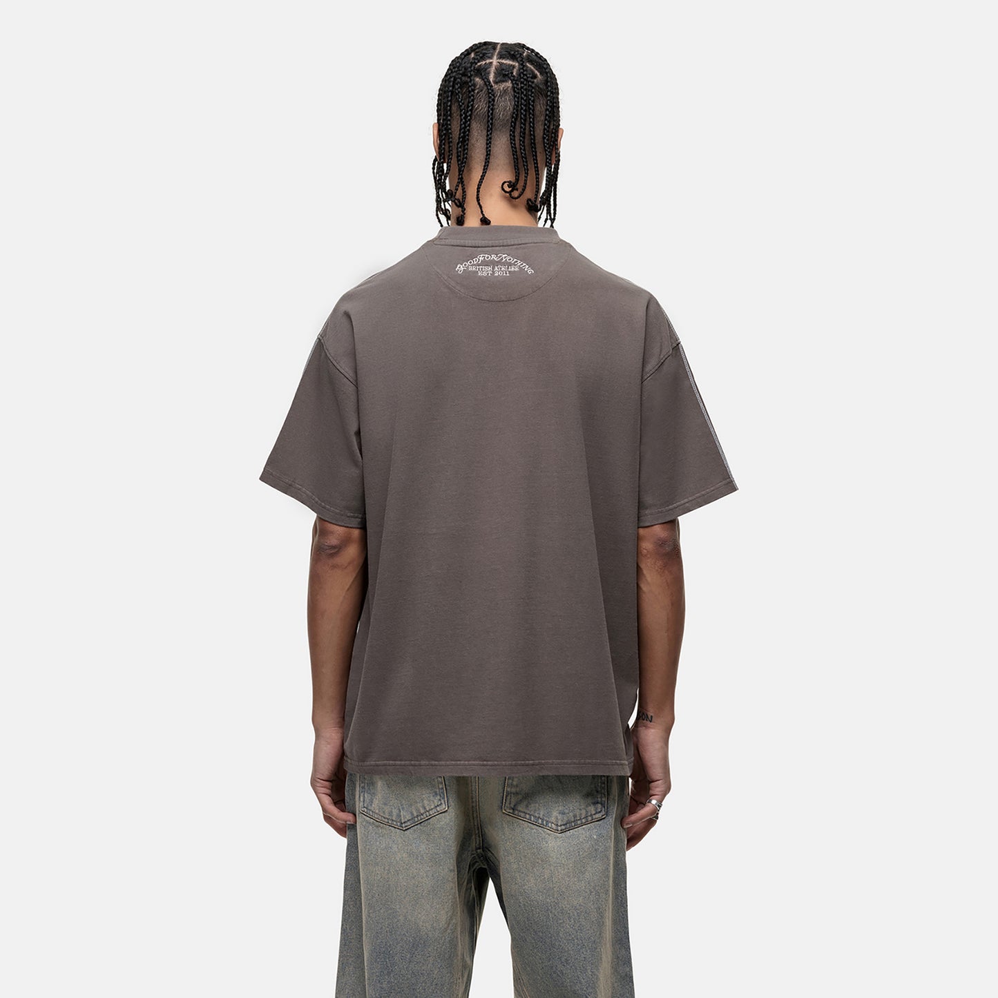 Good For Nothing Taupe Washed Oversized T-Shirt - Taupe Image 2