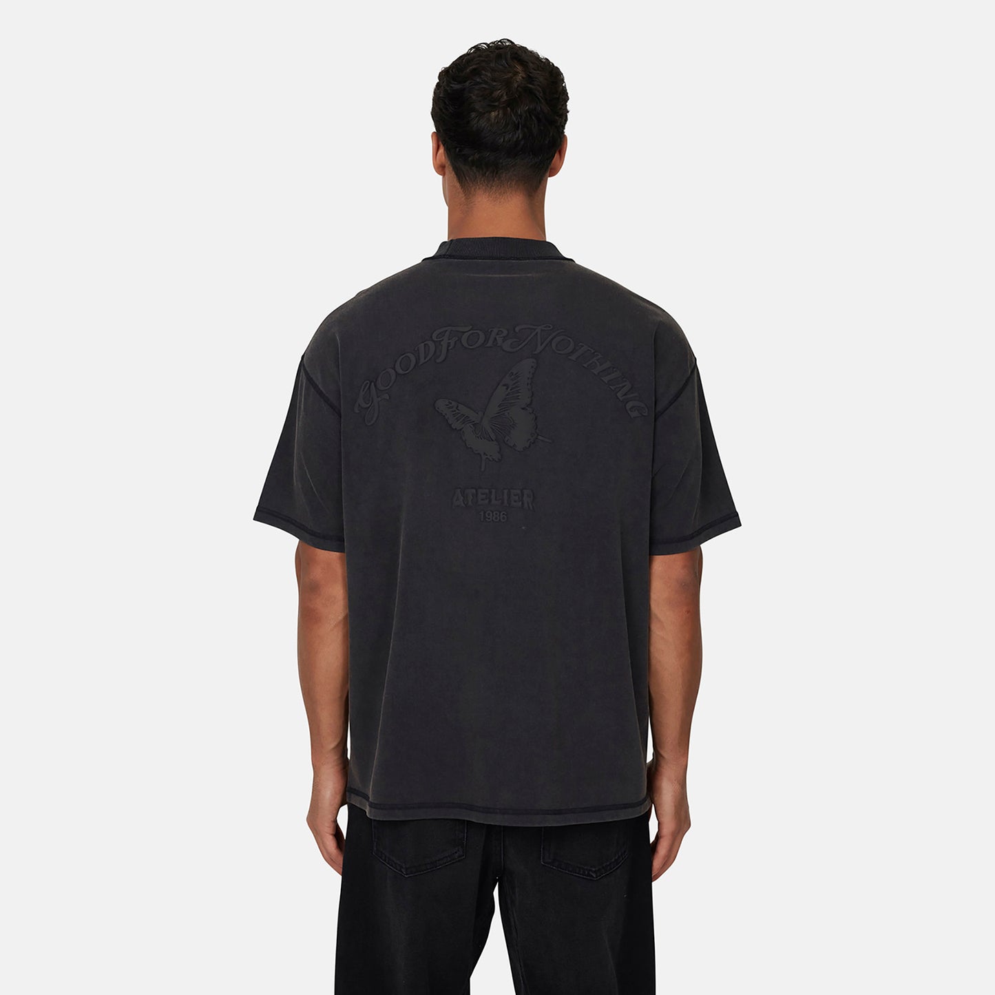 Good For Nothing  Black Washed Relaxed Fit T-shirt - Black Image 2