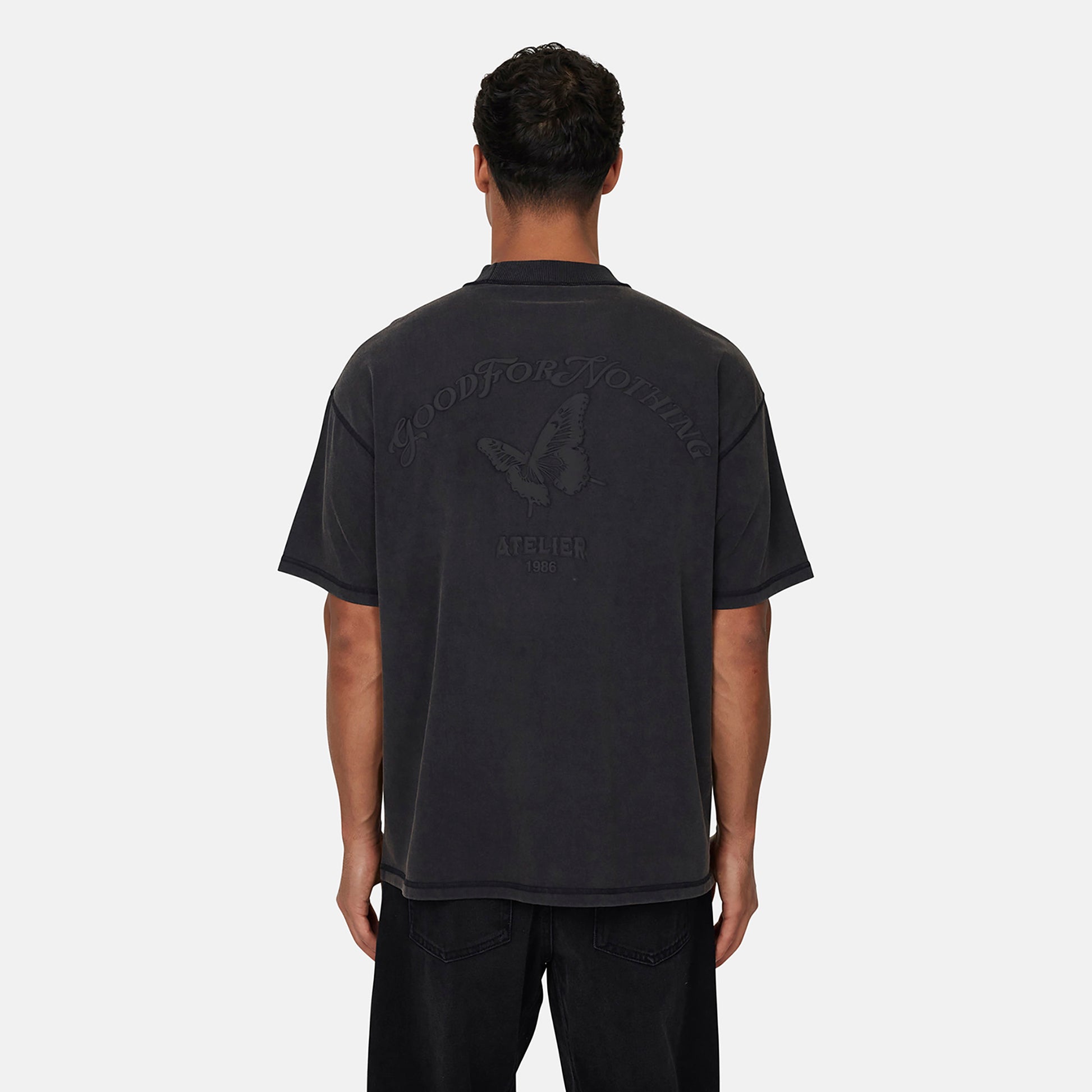 Good For Nothing  Black Washed Relaxed Fit T-shirt - Black Image 2