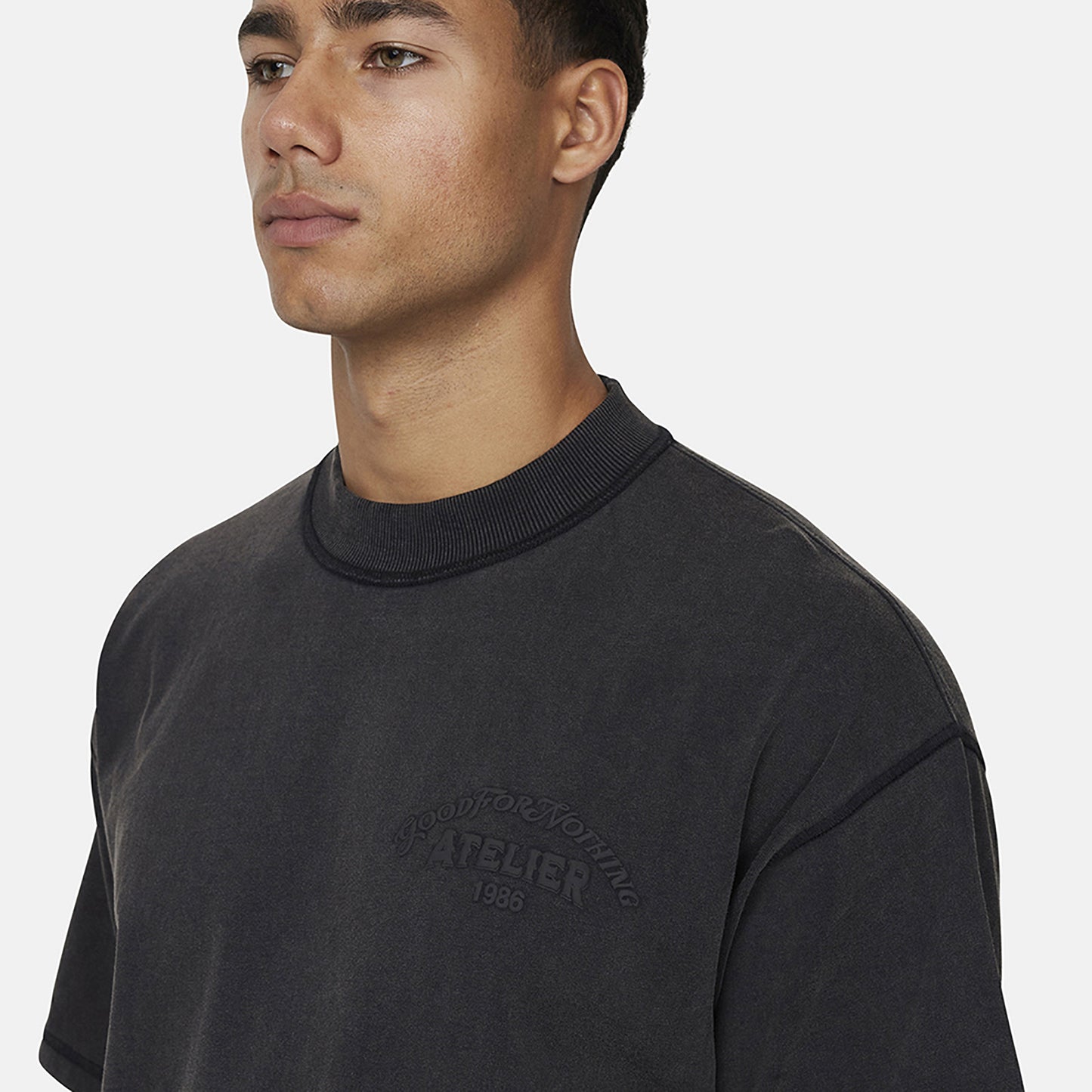 Good For Nothing  Black Washed Relaxed Fit T-shirt - Black Image 3