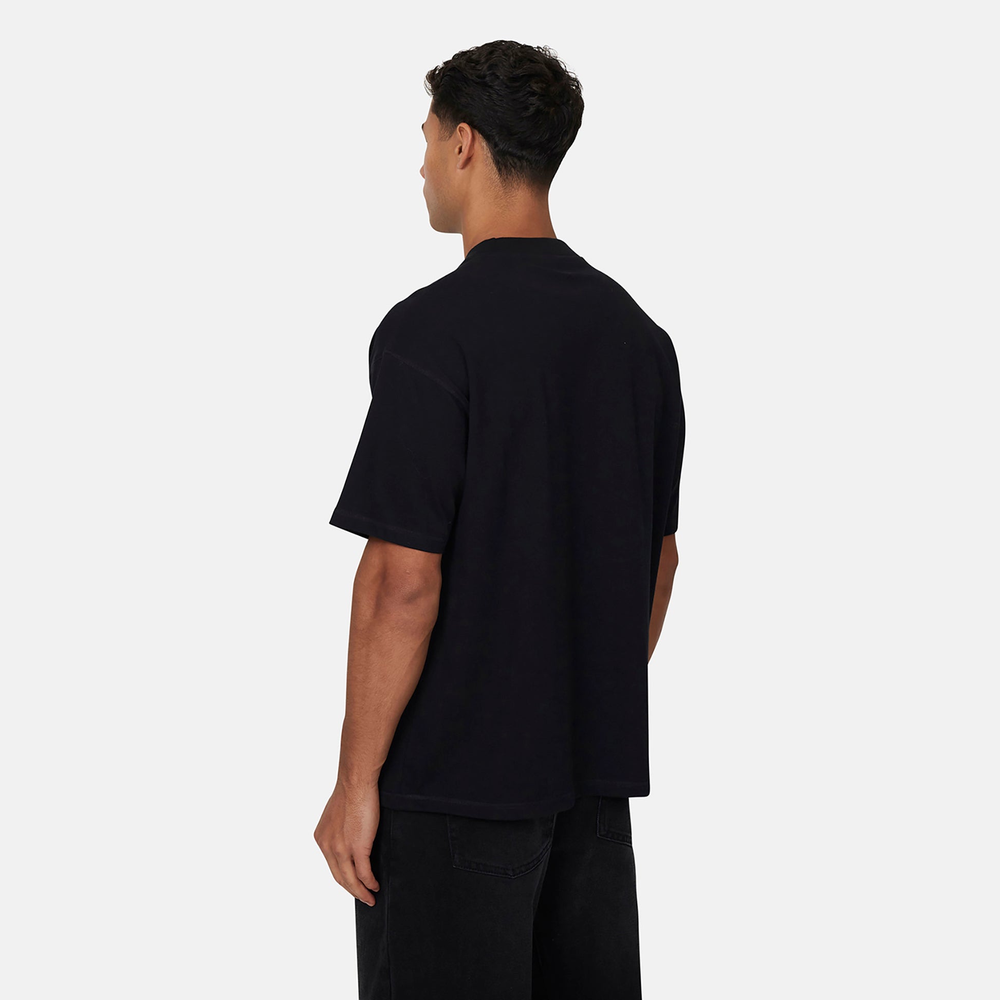 Good For Nothing  Black Oversized Puff Print T-Shirt - Black Image 2