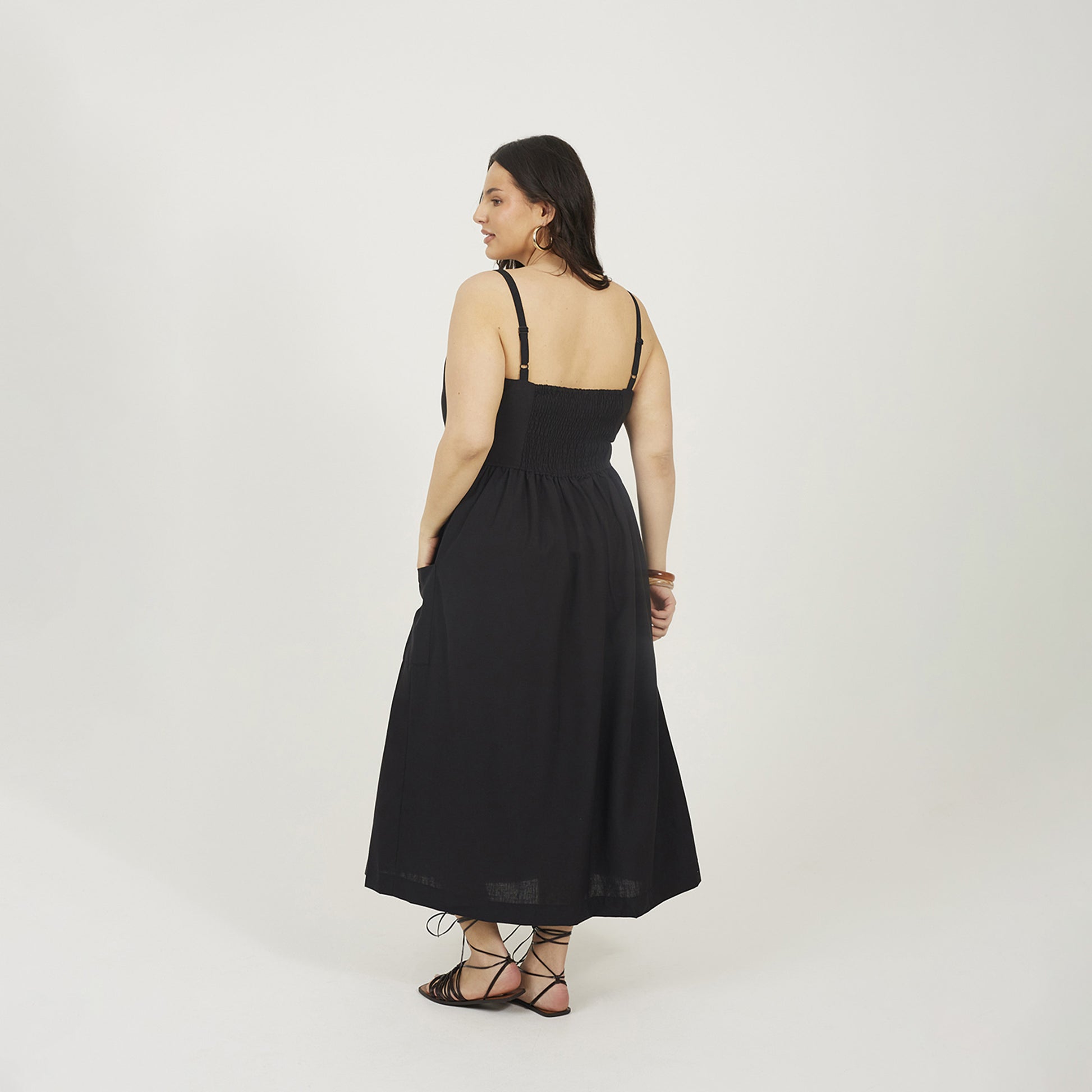 Brave Soul Black Plus Button Down Trappy Midi Dress - Black Image 2